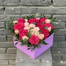 Цветочная композиция из Розы в коробке в Подосинки