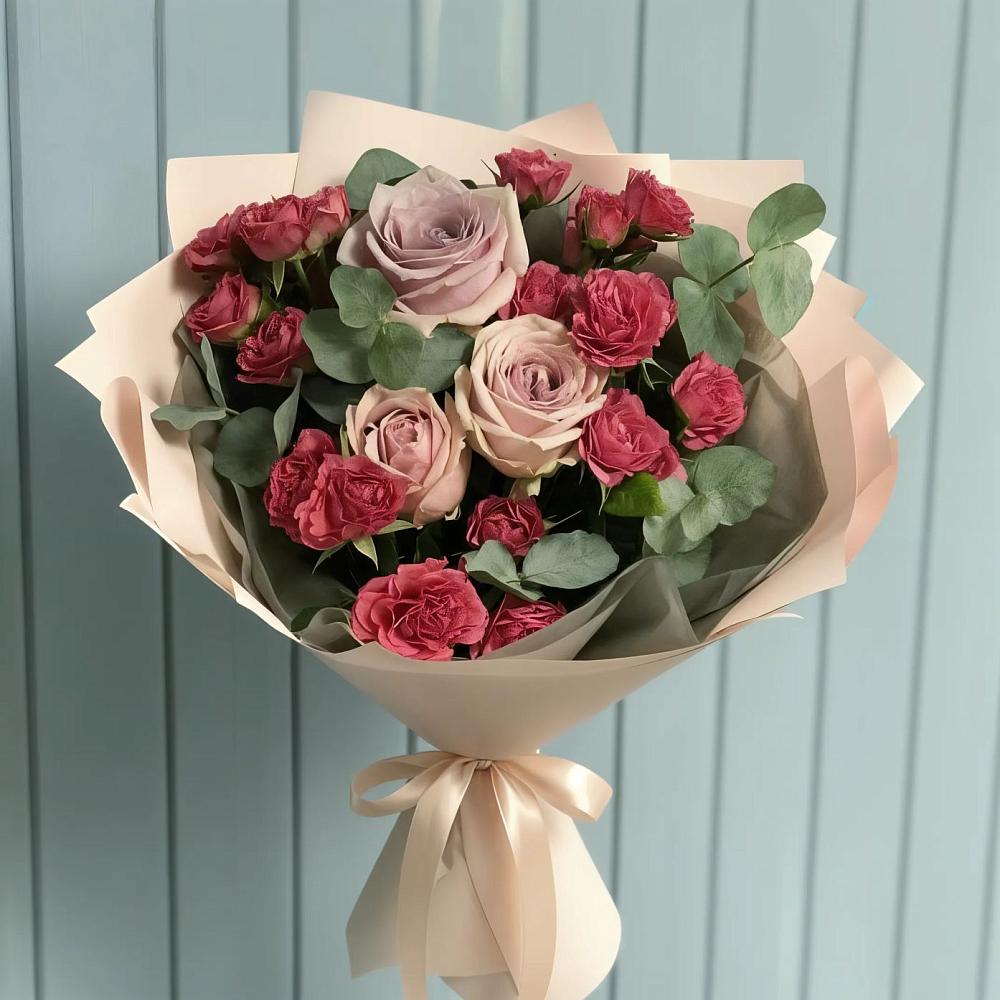Букет цветов из: Гвоздики и Розы в Подосинки