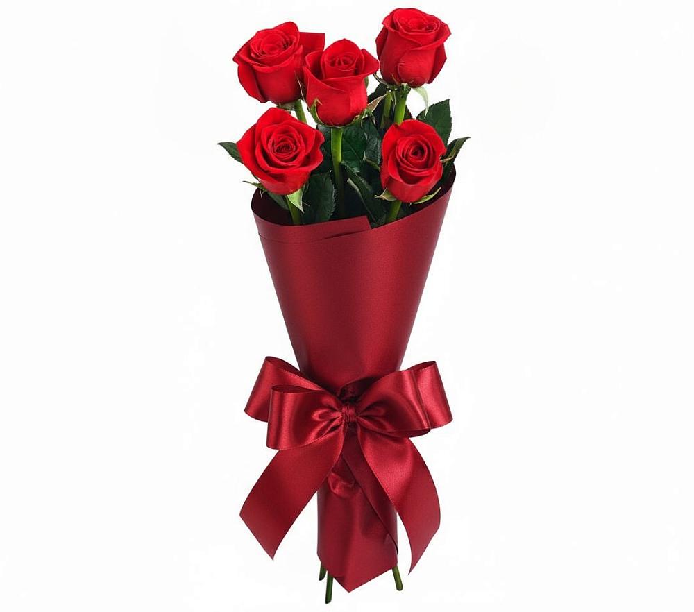 Букет 5 Красных роз Эдлесс Лав в Подосинки