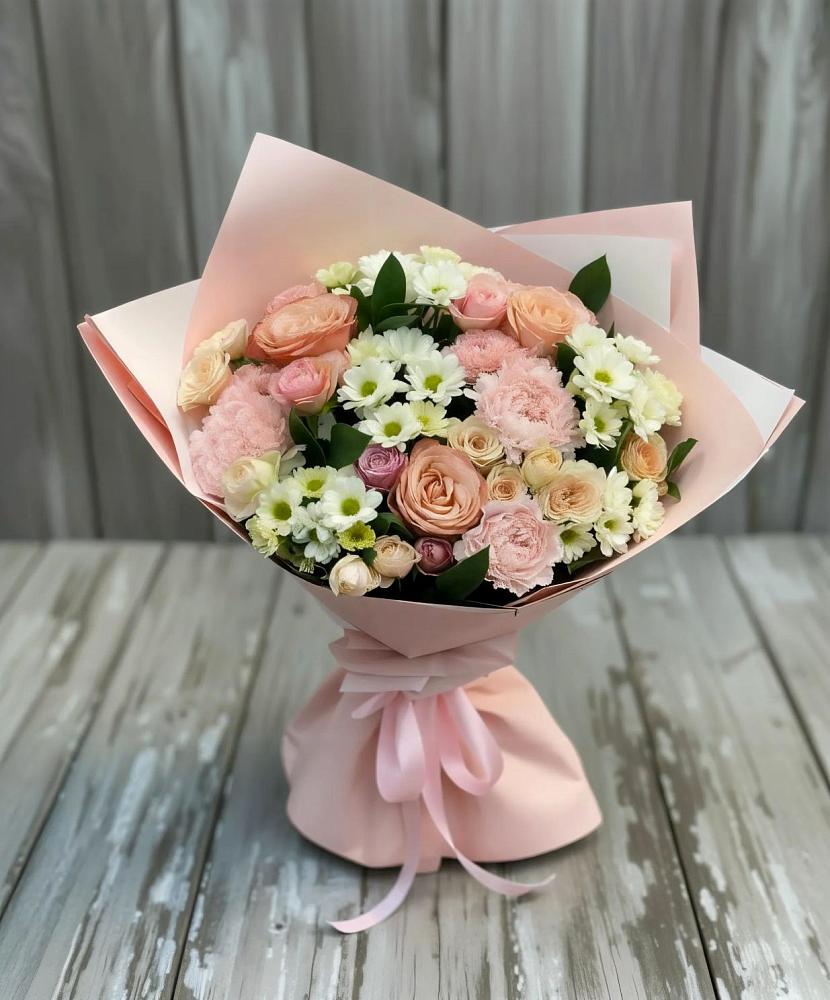 Букет цветов из: Гвоздики, Розы и Хризантемы в Подосинки