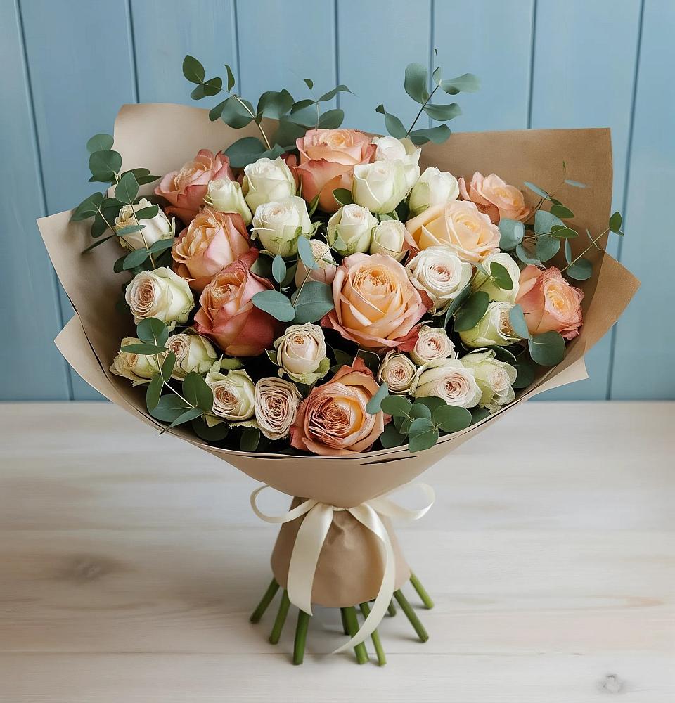 Букет цветов из: Альстромерии и Розы в Подосинки