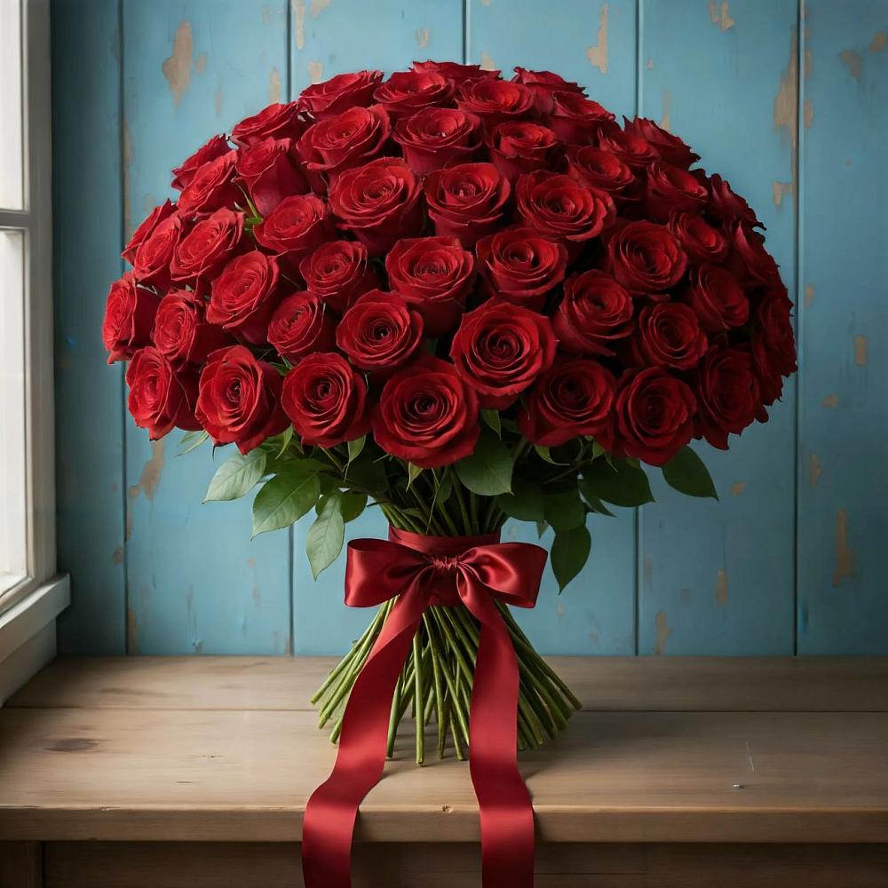 Букет Красные розы Блэк Меджик в Подосинки