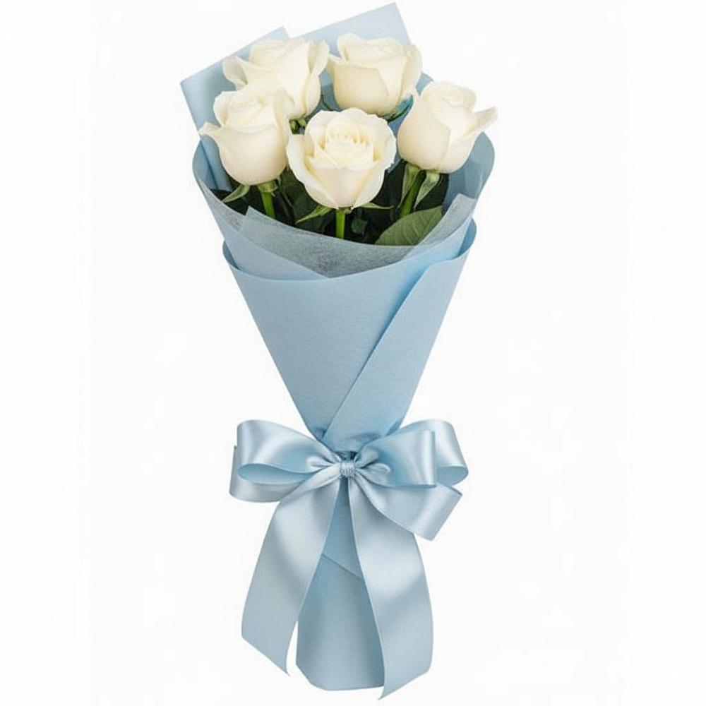 Букет 5 Белых роз Проуд в Подосинки