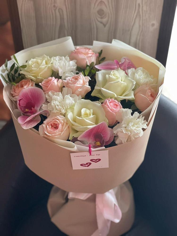 Букет цветов из: Орхидеи, Розы и Гвоздики в Подосинки