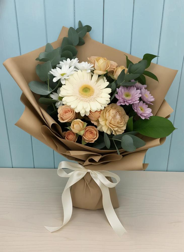 Букет цветов из: Герберы и Хризантемы в Подосинки