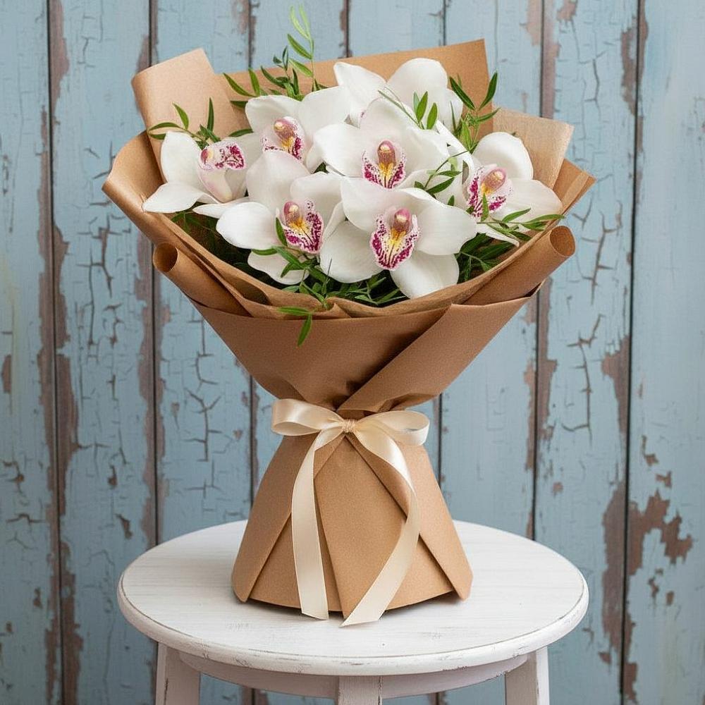 Букет цветов из: Орхидеи и Розы в Подосинки