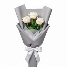 Букет 3 белые розы в Подосинки