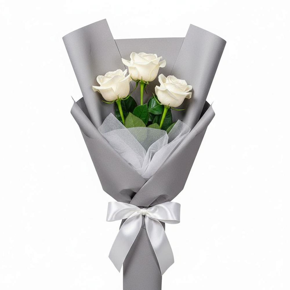Букет 3 белые розы в Подосинки