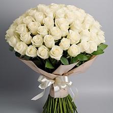 Букет 101 беля роза Белоснежка в Подосинки