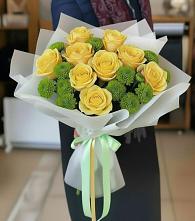 Букет цветов из:  Хризантемы и Розы #REPLACE_PRED# Подосинки