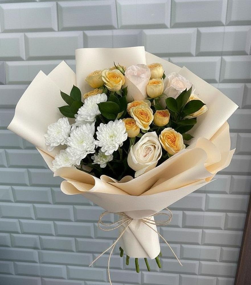 Букет цветов из: Розы и Хризантемы в Подосинки