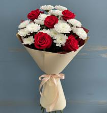 Букет цветов из:  Розы и Хризантемы в Подосинки
