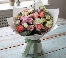 Букет цветов из:  Розы, Лизиантусы и Гвоздики #REPLACE_PRED# Подосинки