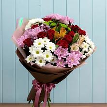 Букет цветов из:  Розы, Хризантемы и Альстромерии #REPLACE_PRED# Подосинки