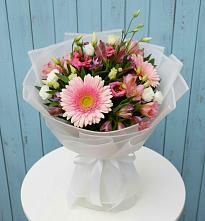 Букет цветов из:  Герберы, Альстромерии и Лизиантусы #REPLACE_PRED# Подосинки