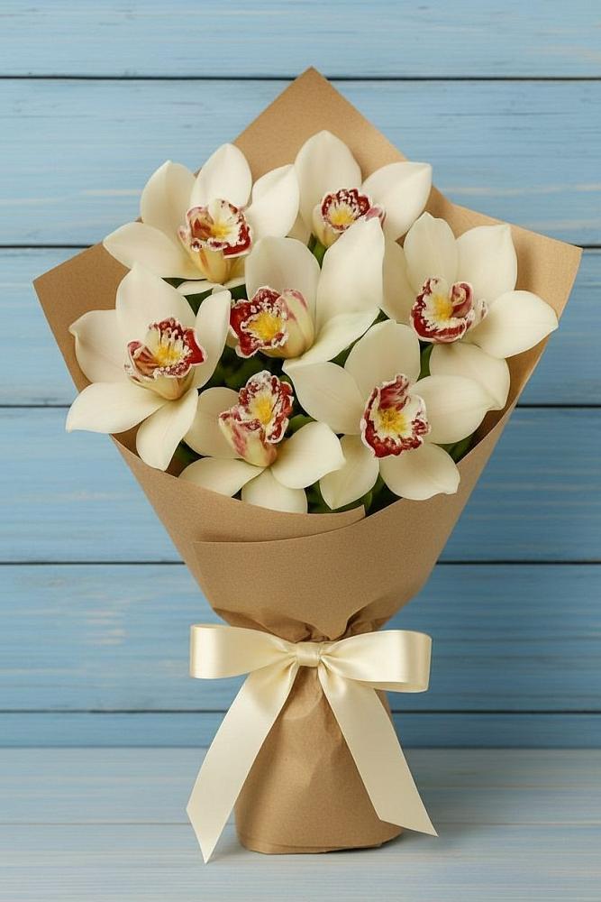 Букет цветов из: Орхидеи и Розы в Подосинки