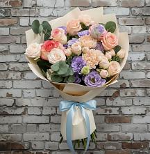 Букет цветов из:  Розы, Лизиантусы и Гвоздики в Подосинки